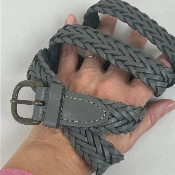 Vintage Belt Braided Leather Gray - Picture 3 of 10